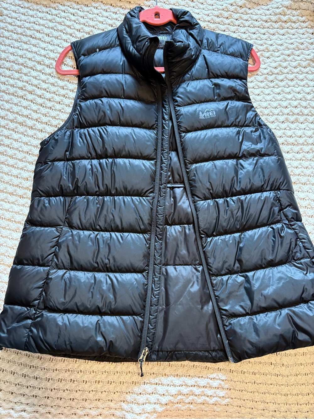 REI Black Quilted Down-Like Puffer Vest